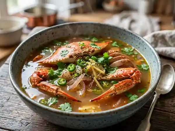 Bouillon de crabe mauricien gingembre et citron - Photo de présentation