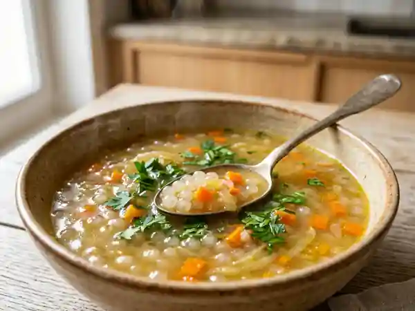 Bouillon économique au tapioca : recette facile et savoureuse - Photo de présentation