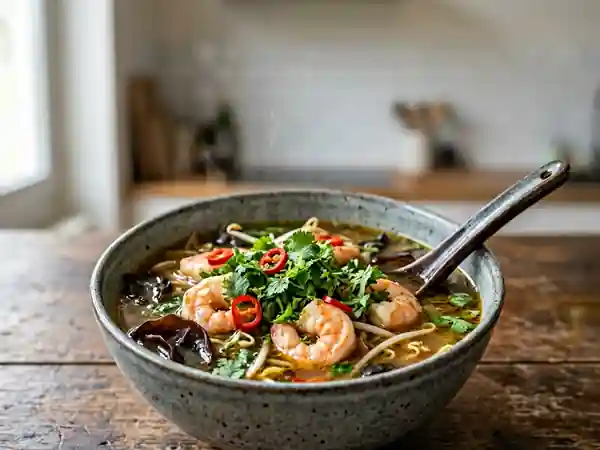 Bouillon pimenté aux crevettes et citronnelle - Photo de présentation