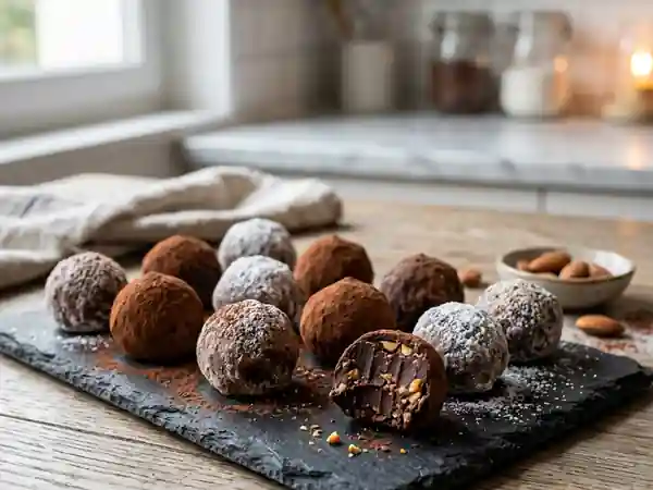 Truffes fondantes chocolat et amandes - Photo de présentation