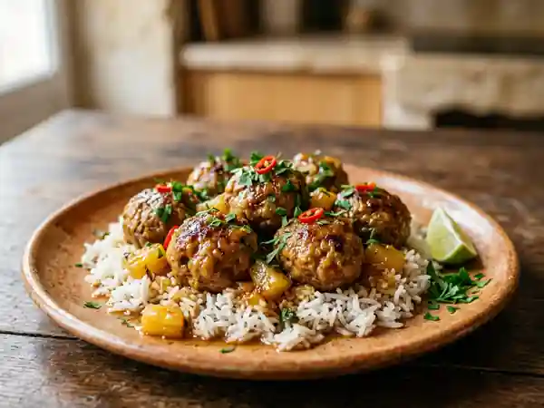 Boulettes de bœuf à l'ananas façon créole : recette savoureuse et exotique - Photo de présentation