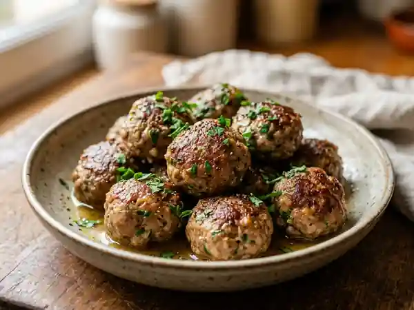 Boulettes de bœuf fondantes et dorées - Photo de présentation