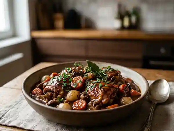 Bourguignon de Volaille Traditionnel : Recette Savoureuse et Facile - Photo de présentation