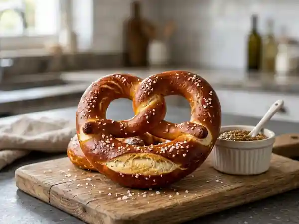 Bretzels briochés et fondants au gros sel - Photo de présentation