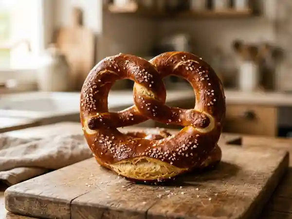Bretzel traditionnel allemand moelleux et doré - Photo de présentation