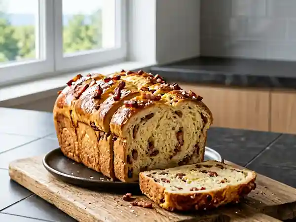 Brioche beurrée aux lardons fumés - Photo de présentation