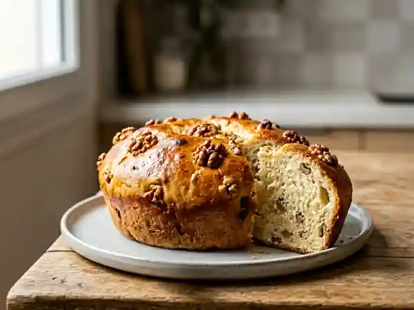 Brioche moelleuse aux éclats de noix - Photo de présentation