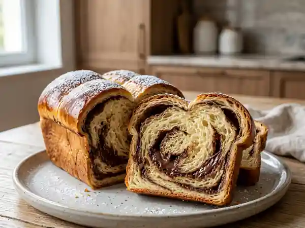 Brioche tressée au cœur chocolat fondant - Photo de présentation