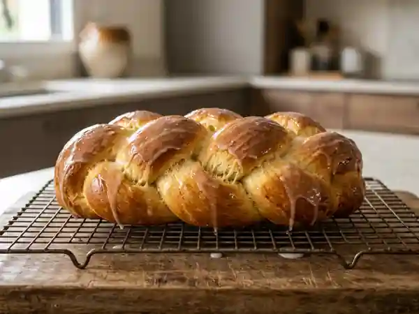 Brioche tressée ultra-moelleuse et glacée - Photo de présentation