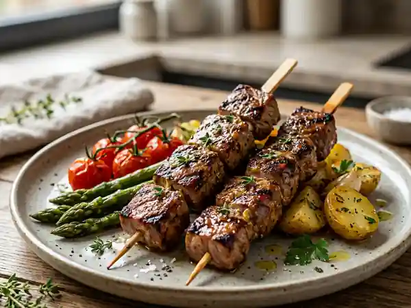 Brochettes de filet mignon moutarde et thym - Photo de présentation