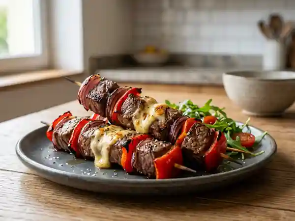 Brochettes de Bœuf au Cœur de Mozzarella - Photo de présentation