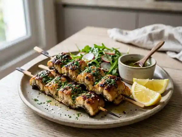 Brochettes d'anguille à l'anglaise savoureuses - Photo de présentation