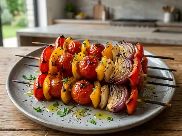 Brochettes de légumes grillées aux herbes - Photo de présentation