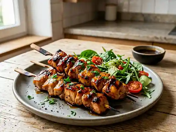 Brochettes de poulet laquées à l'érable - Photo de présentation