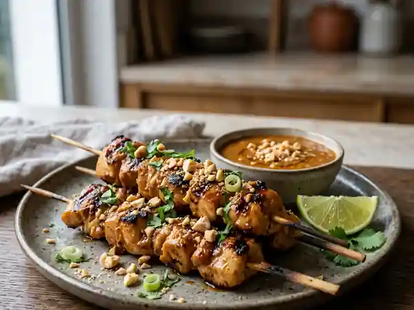 Brochettes de Poulet Croquantes aux Cacahuètes - Photo de présentation