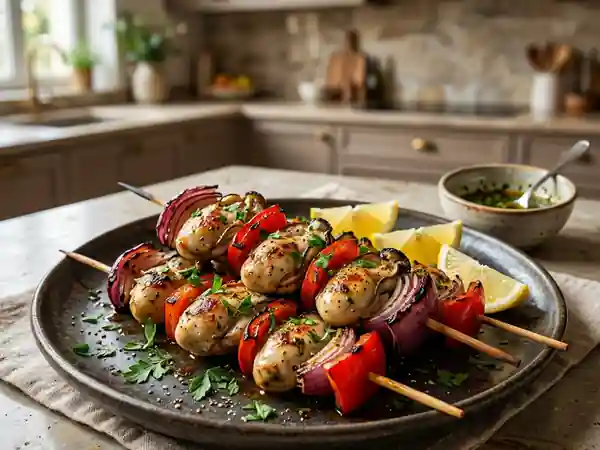 Brochettes d'huîtres épicées à la Louisiane - Photo de présentation