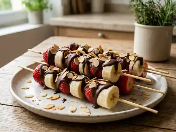 Brochettes gourmandes au chocolat fondant - Photo de présentation