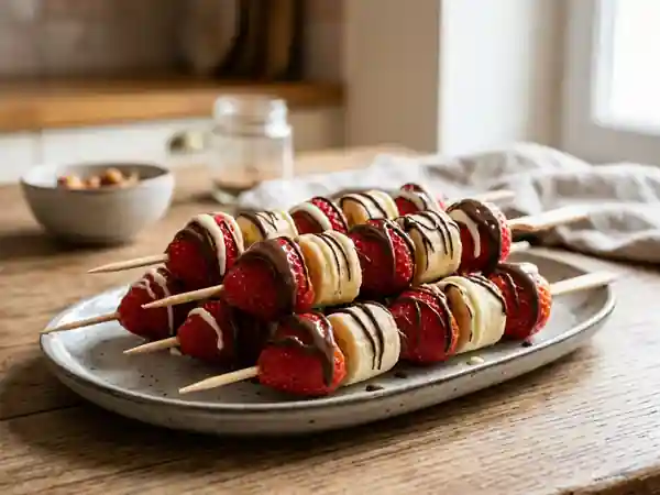 Brochettes Fruits et Duo de Chocolats - Photo de présentation