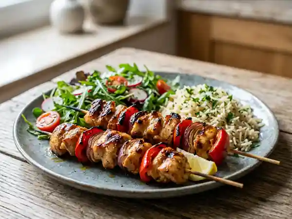 Brochettes de poulet tendres au citron - Photo de présentation