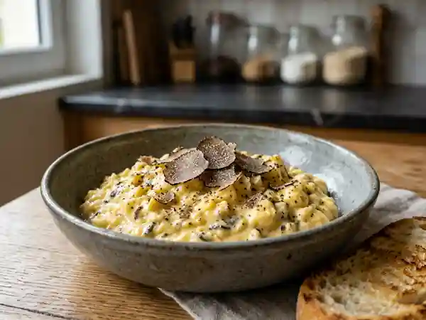 Brouillade à la truffe noire crémeuse et fondante - Photo de présentation