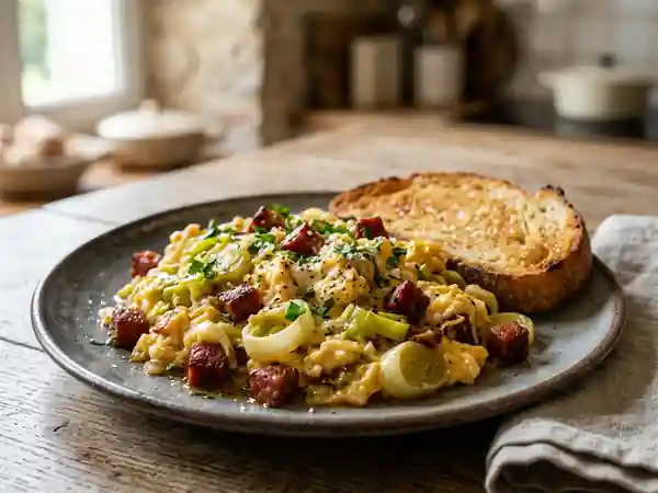 Brouillade Fondante au Chorizo et Poireaux - Photo de présentation