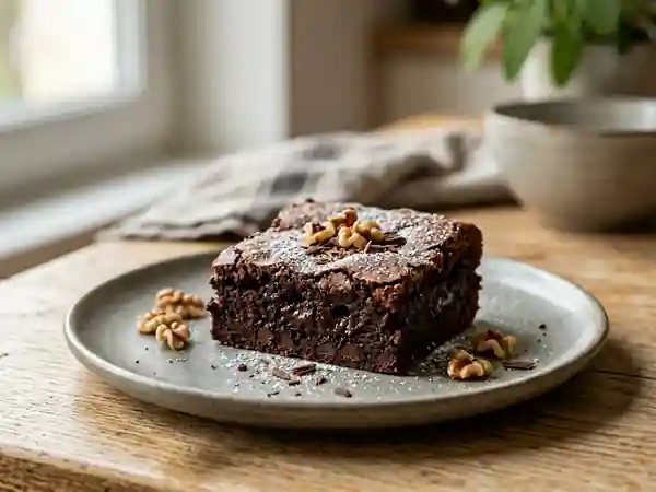 Brownie au chocolat ultra rapide au micro-ondes pour une personne - Photo de présentation
