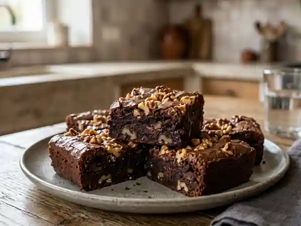 Brownie fondant aux noix croquantes - Photo de présentation