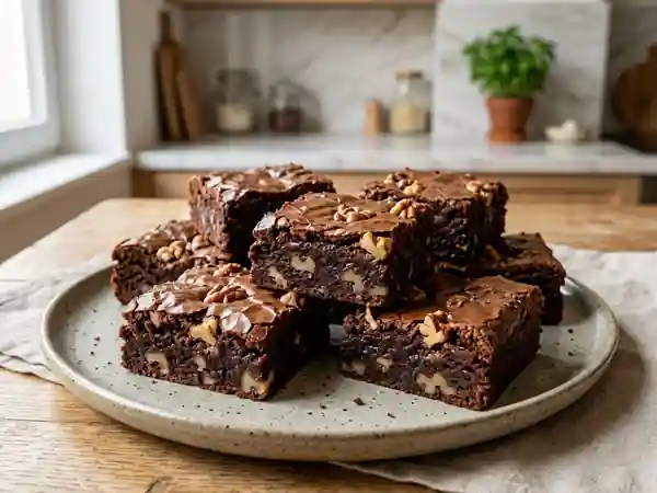 Brownie fondant aux noix croustillantes : recette gourmande et facile - Photo de présentation