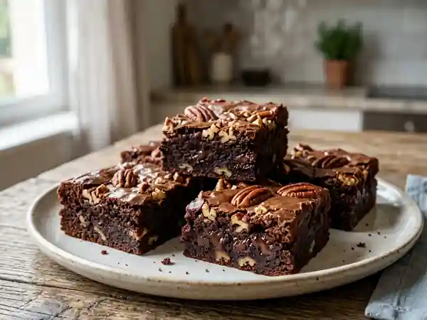 Brownie intense au chocolat et noix de pécan - Photo de présentation