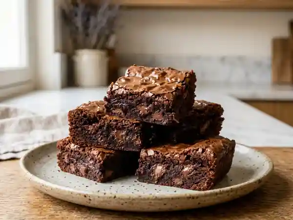 Brownies fondants au duo de chocolats - Photo de présentation