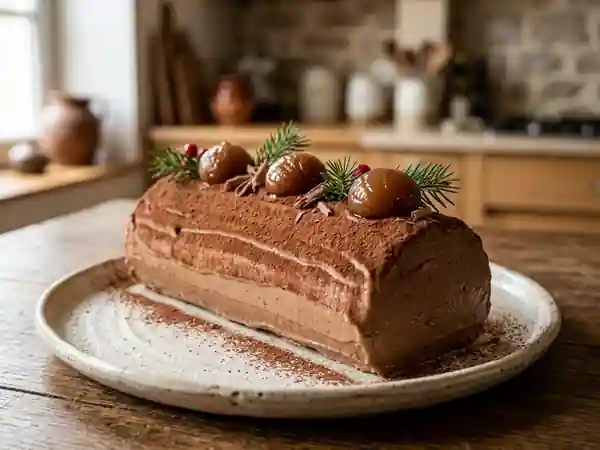 Bûche fondante aux marrons et mascarpone - Photo de présentation