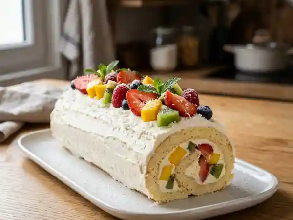 Bûche nuage aux fruits frais - Photo de présentation