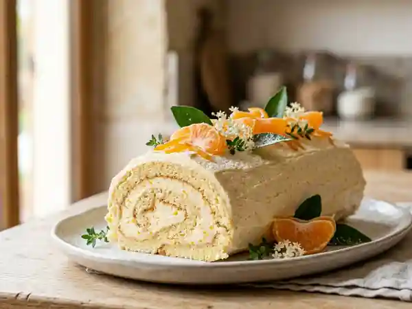 Bûche fondante au mascarpone et clémentine - Photo de présentation