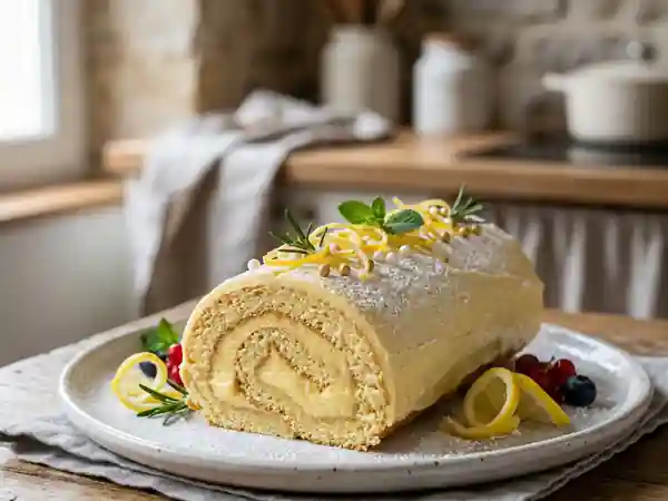 Bûche de Noël à la Crème de Citron Maison - Photo de présentation