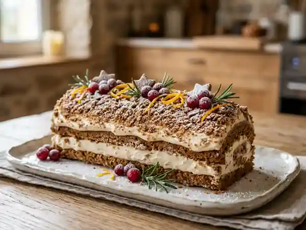 Bûche de Noël au pain d'épices : recette gourmande et festive - Photo de présentation