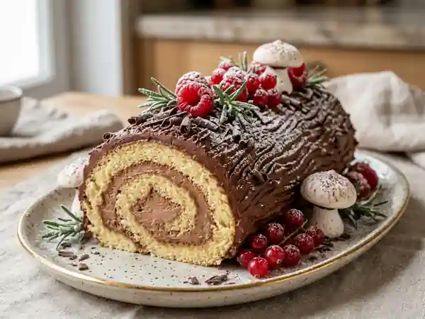 Bûche de Noël facile et gourmande : recette traditionnelle pour les fêtes - Photo de présentation