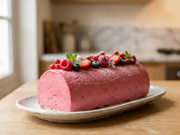 Bûche de Noël légère à la mousse de fruits rouges - Photo de présentation