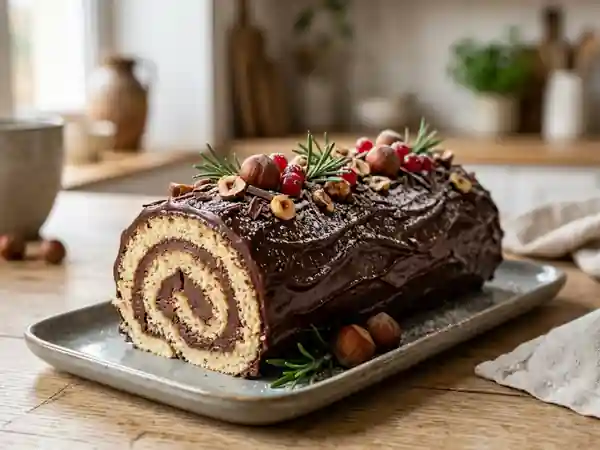Bûche de Noël Vialarainne : Dessert Traditionnel Gourmand pour les Fêtes - Photo de présentation