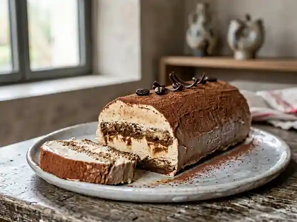 Bûche glacée café-mascarpone fondante - Photo de présentation