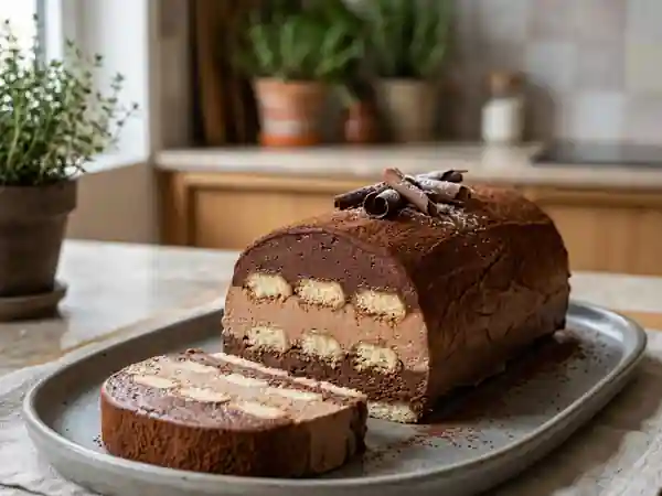 Bûche fondante aux deux chocolats - Photo de présentation