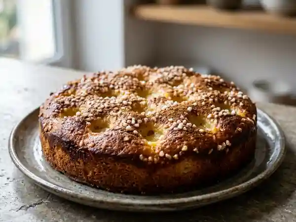 Butterkuchen moelleux au beurre et cannelle, gâteau traditionnel allemand - Photo de présentation