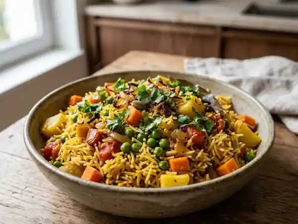 Biryani de légumes fondant et épicé - Photo de présentation