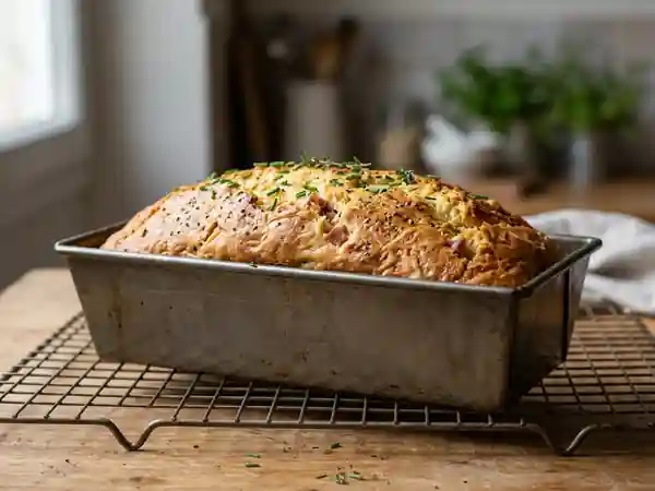 Cake au yaourt salé, jambon et fromage fondant - Photo de présentation