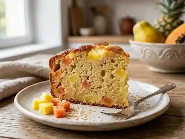 Cake exotique ananas papaye ultra-moelleux - Photo de présentation