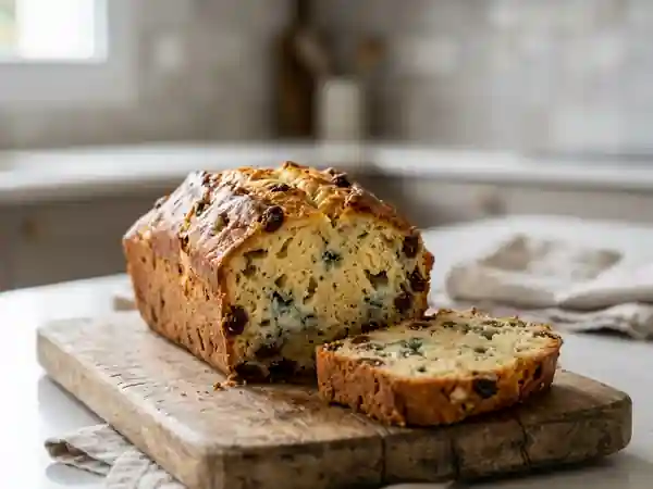 Cake fondant au bleu et raisins secs - Photo de présentation
