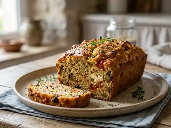 Cake fondant aubergine, tomate et feta - Photo de présentation