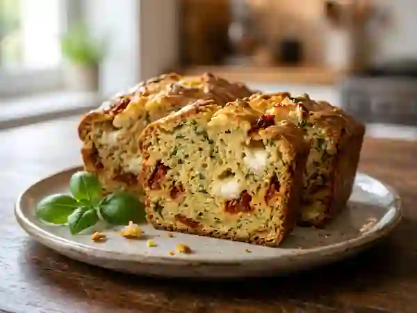 Cake Tomate Séchée, Chèvre et Basilic - Photo de présentation