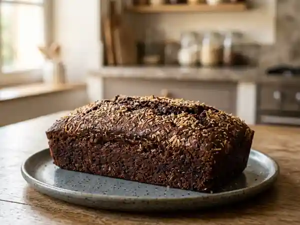 Cake intense chocolat et cœur noix de coco - Photo de présentation