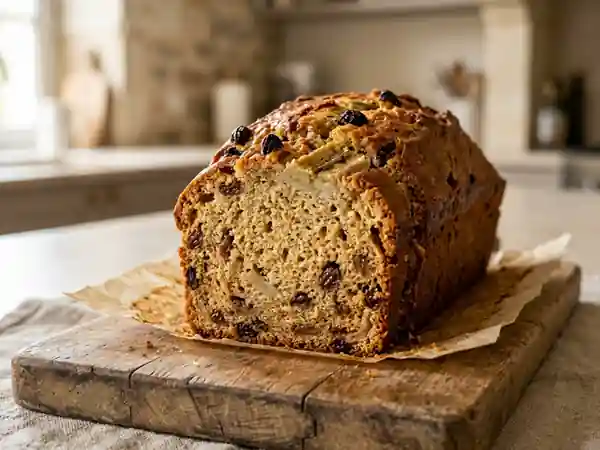 Cake fondant banane et raisins charnus - Photo de présentation