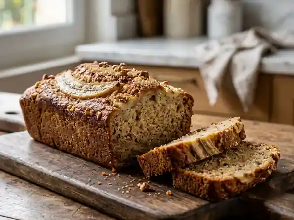 Banana Bread fondant au sucre roux - Photo de présentation